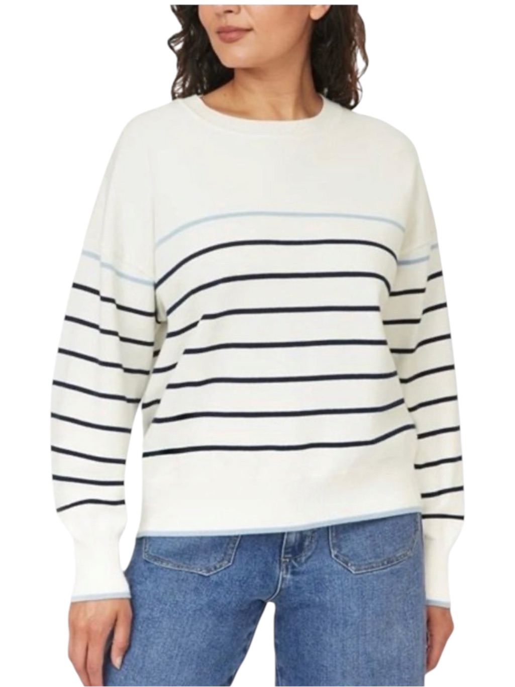 Scotch & Soda White Striped Lightweight Sweater Nwt Size L